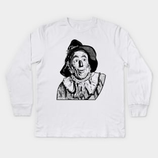 "Mindless" Inktober Scarecrow Kids Long Sleeve T-Shirt